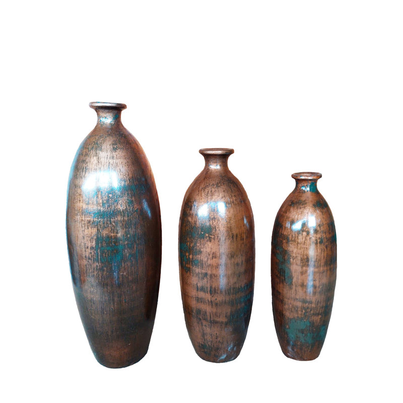 Dakota Fields Labelle Handmade Terracotta Floor Vase Wayfair